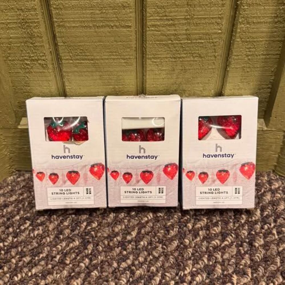 3 pack Havenstay 10 LED Strawberry String Lights